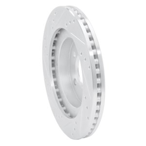 Chrysler 300M Brake Rotor (1) - Front Right - R1 Concepts - Drilled & Slotted - Silver - `98-`04